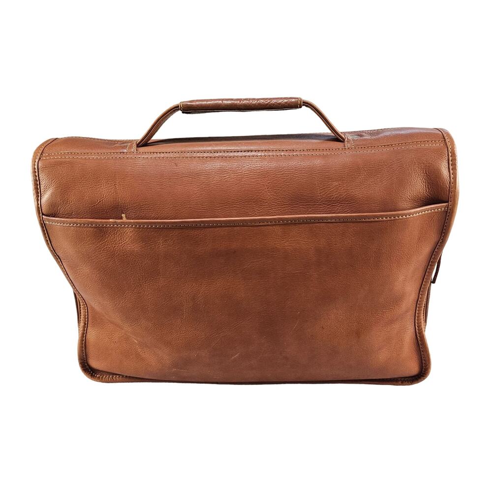 Clava American Leather Gusset Laptop Messenger Style Bag Case Brown 13x10x5 Vtg